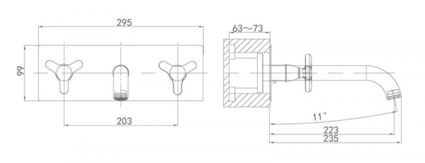 Смеситель для раковины двухвентильный D&K Goethe Hessen DA1384441 фото