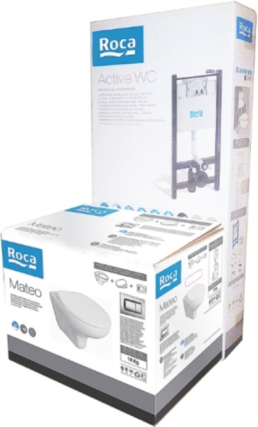 Комплект Roca Mateo 7893100010 подвесной унитаз + инсталляция + кнопка фото