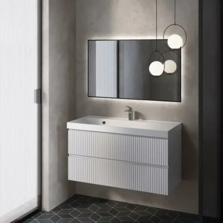 Тумба под раковину Aquame S1 AQM900110WH 100 см, белый глянец фото