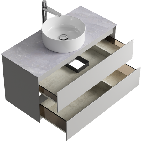 Столешница из керамогранита Aqwella STG1014X456GS серый камень, 100 см фото