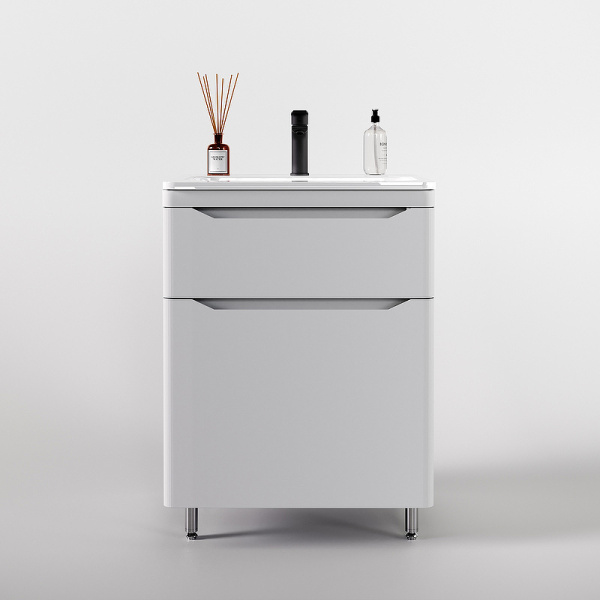 Тумба под раковину Style Line Марелла 60 Люкс Plus СС-00002395 белый матовый антискрейтч фото