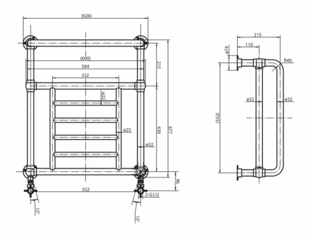 Водяной полотенцесушитель Cezares Bologna BOLOGNA-01 хром фото