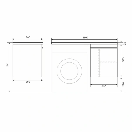 Тумба под стиральную машину Uperwood Magenta 5930205161 черная фото