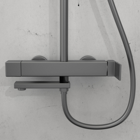 Душевая система Vincea Cube VSFS-1C1GM вороненая сталь фото