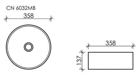 Раковина-чаша Ceramica Nova Element 36 CN6032MB черная матовая фото