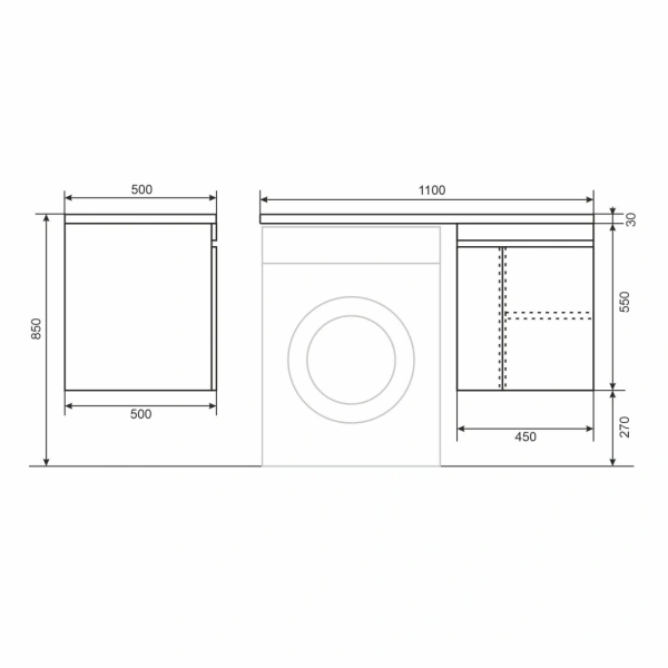 Тумба под стиральную машину Uperwood Magenta 5930205161 черная фото