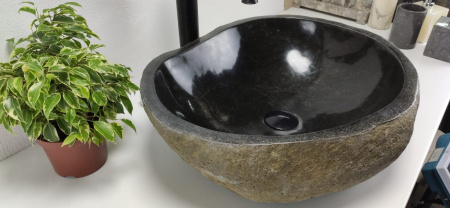 Накладная раковина из речного камня RS0811 (51*42*15) фото