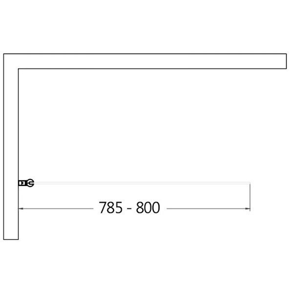 Шторка на ванну стеклянная AQUAme 80 AQM2859-L черная фото