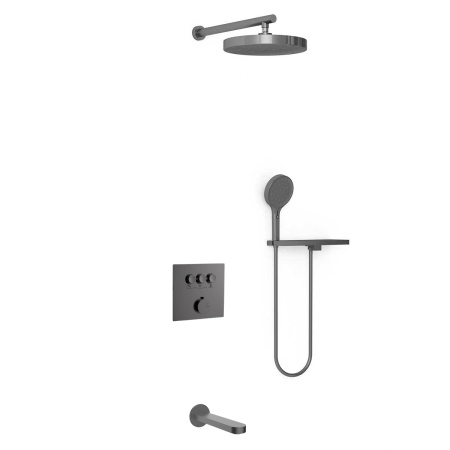 Душевая система скрытого монтажа Vincea Inspire VSFW-431I2RGM вороненая сталь фото