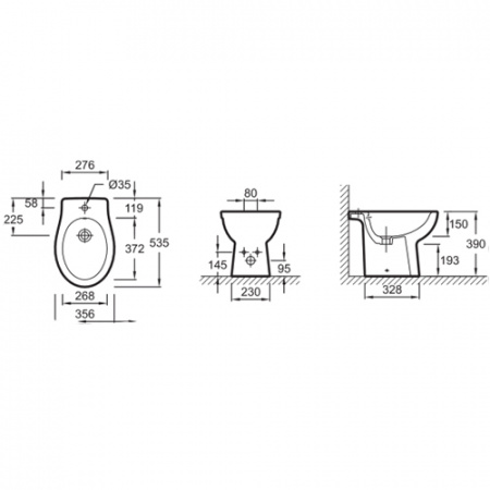 Биде напольное Jacob Delafon Patio EBB0002-00 фото