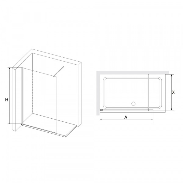 Душевая перегородка RGW Walk In WA-10 02101014-11 140 см фото