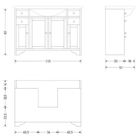 Тумба под раковину Eban Gemma FBSGM120-N 120 см фото