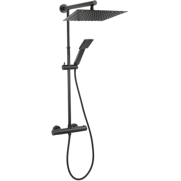 Душевая система Ferro Trevi Square NP75SQ-TRV7U-BL с термостатом Черная фото