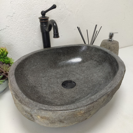 Накладная раковина из речного камня RS01509 (49*46*15) A12 фото