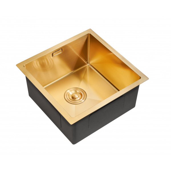 Мойка для кухни из нержавеющей стали Milacio Denia 44 Steel MC.77438 44x44 брашированное золото  фото