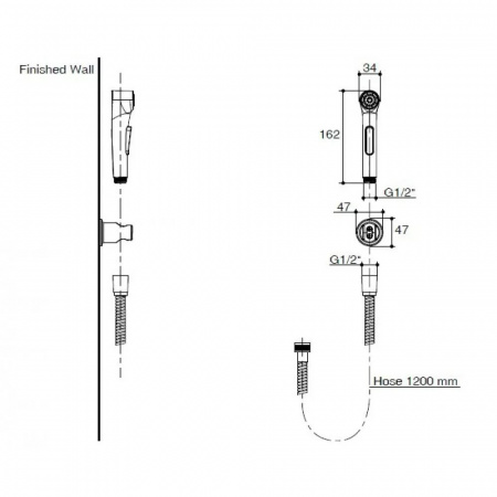 Гигиеническая лейка без смесителя Jacob Delafon Elate E97258-CP фото