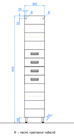 Шкаф-пенал Style Line Ирис 36 фото