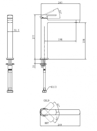 Высокий смеситель для раковины Kaiser Saga 53033 фото
