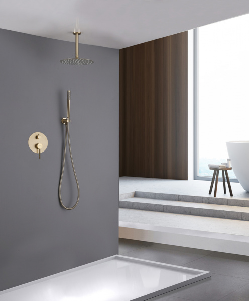 Душевая система скрытого монтажа Abber Emotion AF8821G золото матовое фото