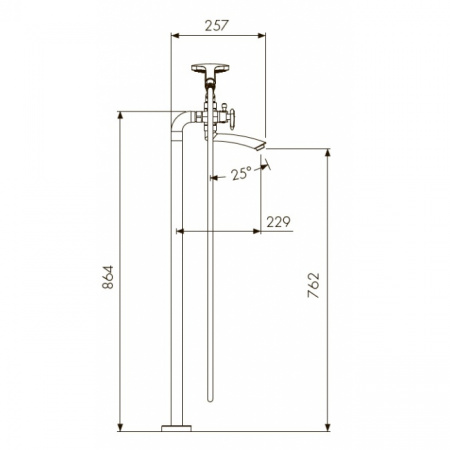 Смеситель для ванны напольный Kaiser Trio 57222 фото