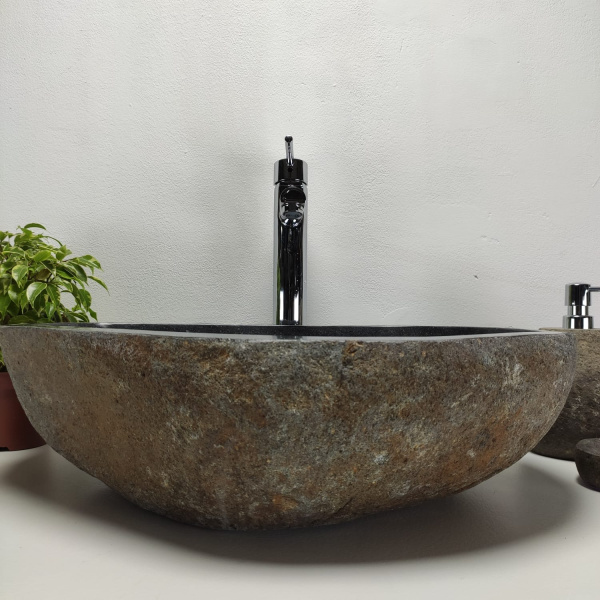 Накладная раковина из речного камня RS0891 (55*39*15) фото