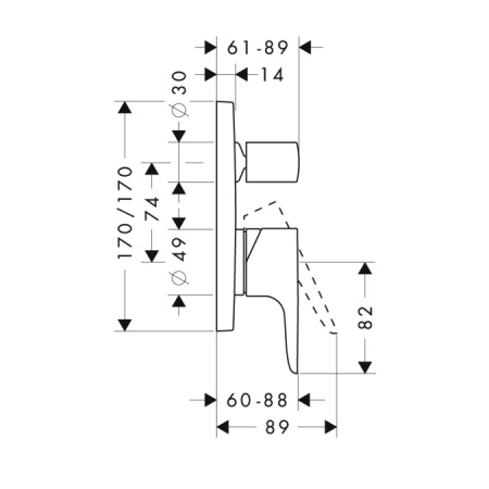 Смеситель для ванны и душа Axor Citterio M 34425000 фото