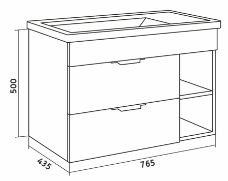 Тумба под раковину Grossman Форта 80 108004 дуб галифакс фото