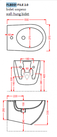 Биде подвесное Artceram File 2.0 FLB001 15 00 grigio oliva фото
