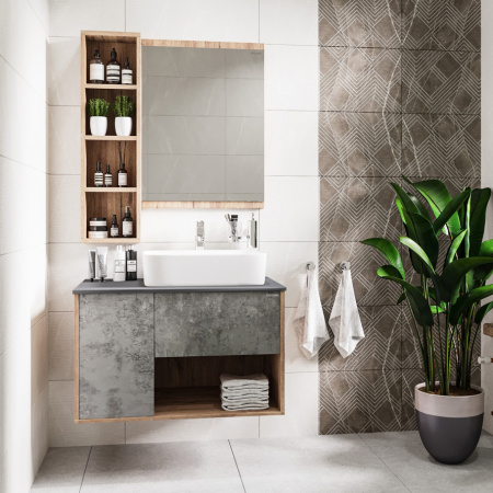 Тумба под раковину Grossman Бруно 80 108008 веллингтон/бетон фото