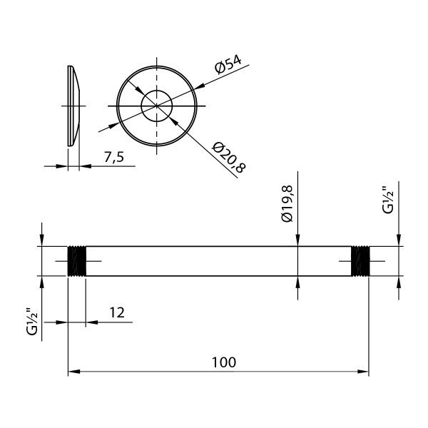 Потолочный держатель для верхнего душа Lemark LM8000C фото