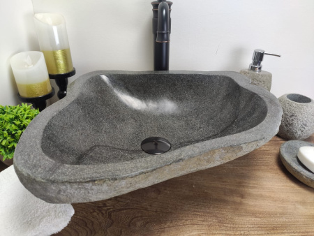 Накладная раковина из речного камня RS0619 (43*44*15) фото