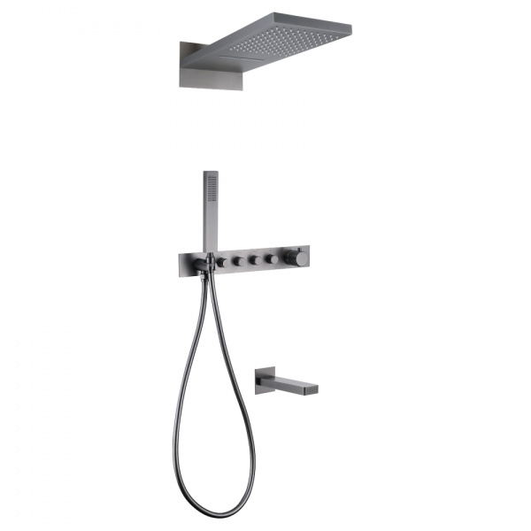 Душевая система скрытого монтажа Abber Rund AF8753NG никель фото