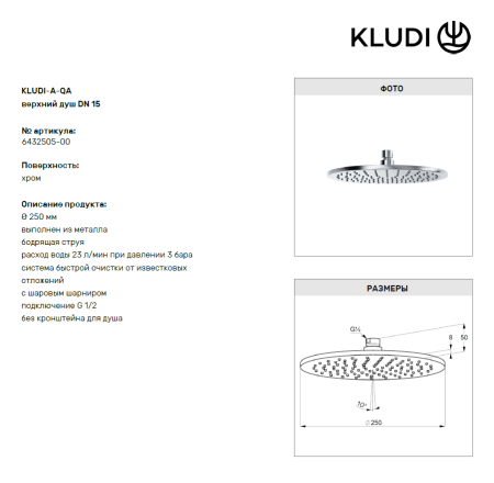 Душевая система скрытого монтажа Kludi Bozz 386340576 хром фото