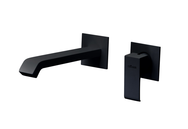 Смеситель для раковины настенный Cezares Porta PORTA-BLI2-NOP Чёрный матовый фото