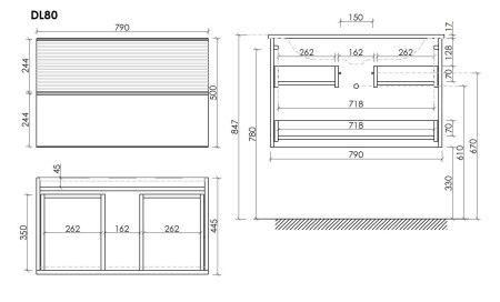 Тумба под раковину Sancos Delta DL80W дуб светлый/белый фото