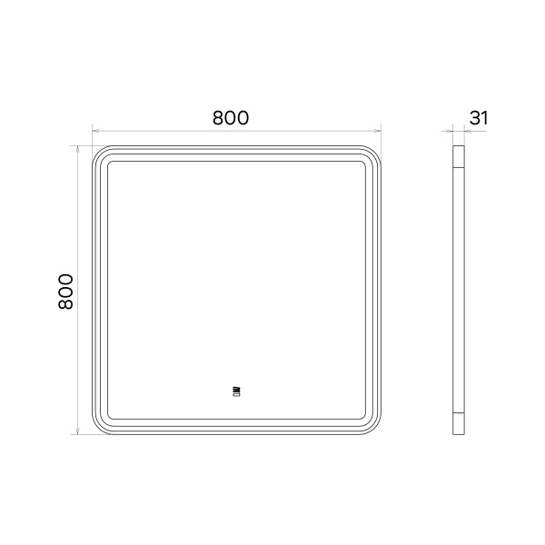 Зеркало с подсветкой, сенсорным выключателем и подогревом Comforty Ситара-80 00-00018683 черное матовое фото