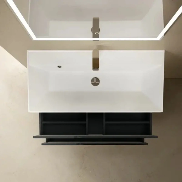 Тумба под раковину Aquame S3 AQM900310GM 100 см, антрацит фото