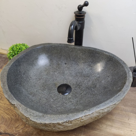 Накладная раковина из речного камня RS01169 (51*45*15) C20 фото