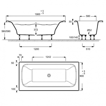 Акриловая ванна Jacob Delafon Elite E6D033RU-00 190х90 фото