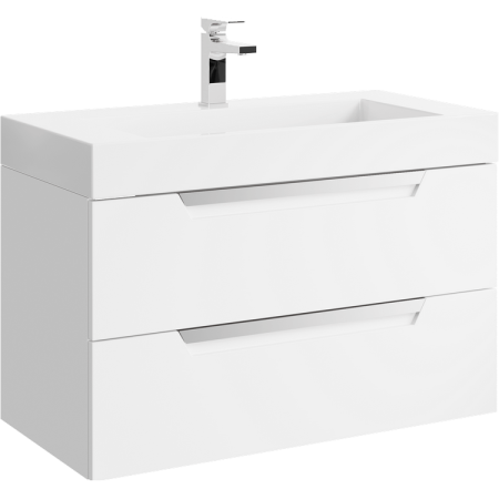 Тумба с раковиной Aqwella 5 Stars Cube CUB0109W 90 см белая фото