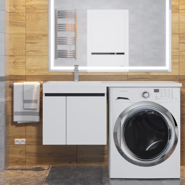 Тумба под стиральную машину Uperwood Magenta 5930205151 белая/графит фото