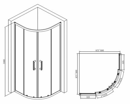 Душевой уголок Abber Schwarzer AG01090B 90x90 фото