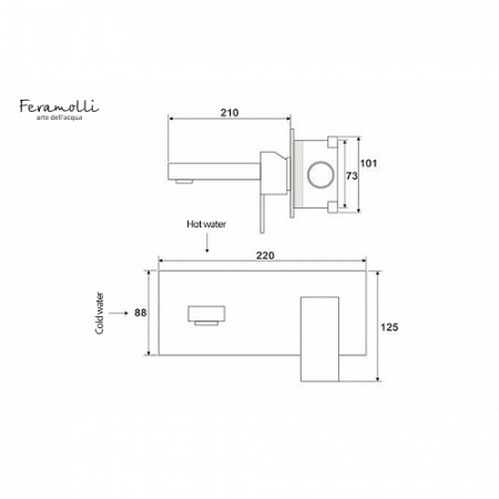 Смеситель для раковины встраиваемый Feramolli Cube BL634 фото