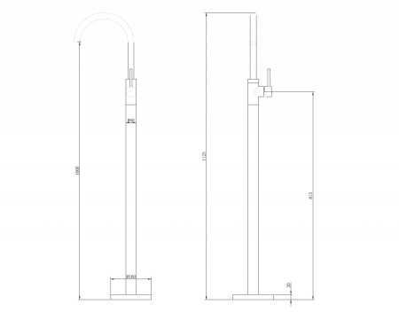 Напольный смеситель для раковины Abber Wasser Kreis AF8141RG розовое золото фото