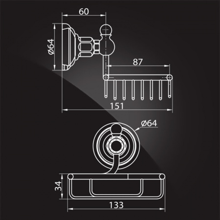 Мыльница настенная Elghansa Praktic Gold PRK-455-Gold фото