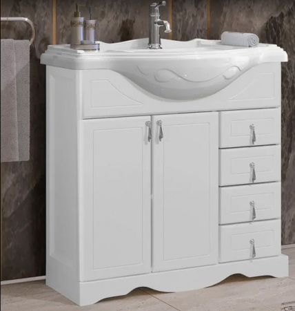 Тумба напольная Opadiris Клио 85 00-00002836 белая матовая фото