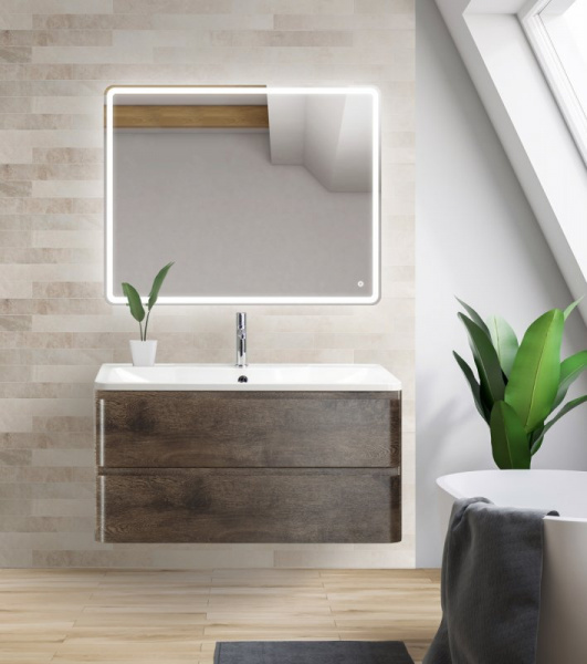 Тумба под раковину BelBagno Albano ALBANO-1000-2C-SO-RNG 100 см Rovere Nature Grigio фото