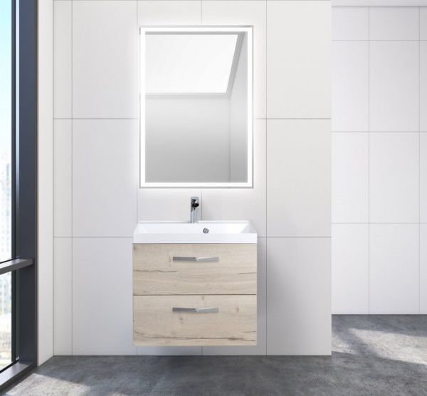 Тумба под раковину Belbagno Aurora AURORA-600-2C-SO-RGB Rovere Galifax Bianco фото