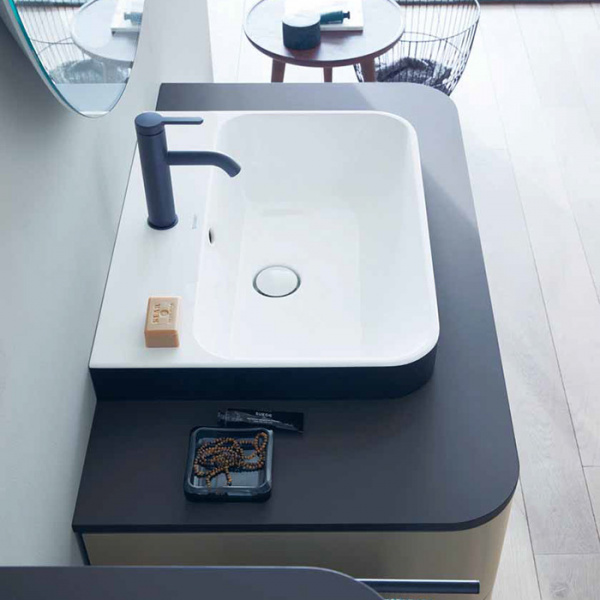 Накладная раковина Duravit Happy D.2 Plus 2360606100 антрацит матовый/белый фото