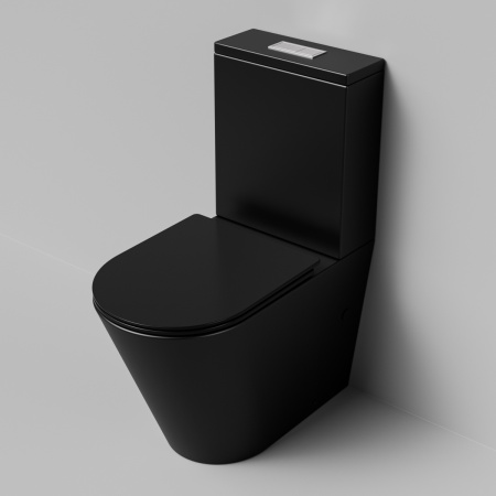 Унитаз напольный Grossman Tornado GR-4458BMSQ с сиденьем, черный матовый фото